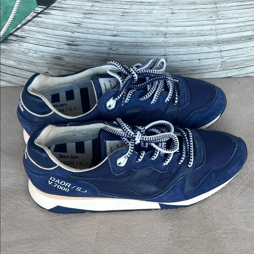 Diadora Blue and White Men's Sneakers - Picture 3 of 16